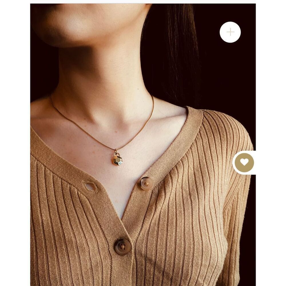 Cival gold tone hexagon  Alex pendant necklace
